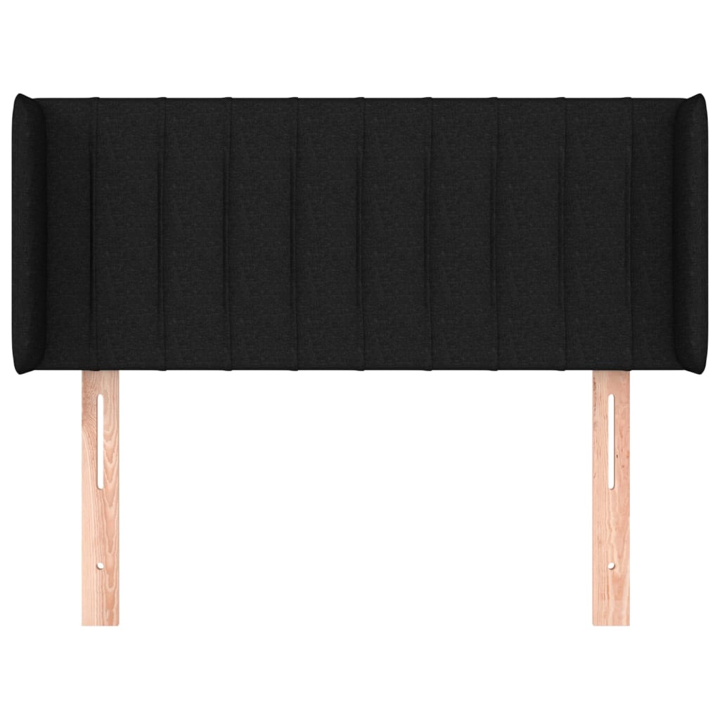 vidaXL Kopfteil mit Ohren Schwarz 93x16x78/88 cm Stoff