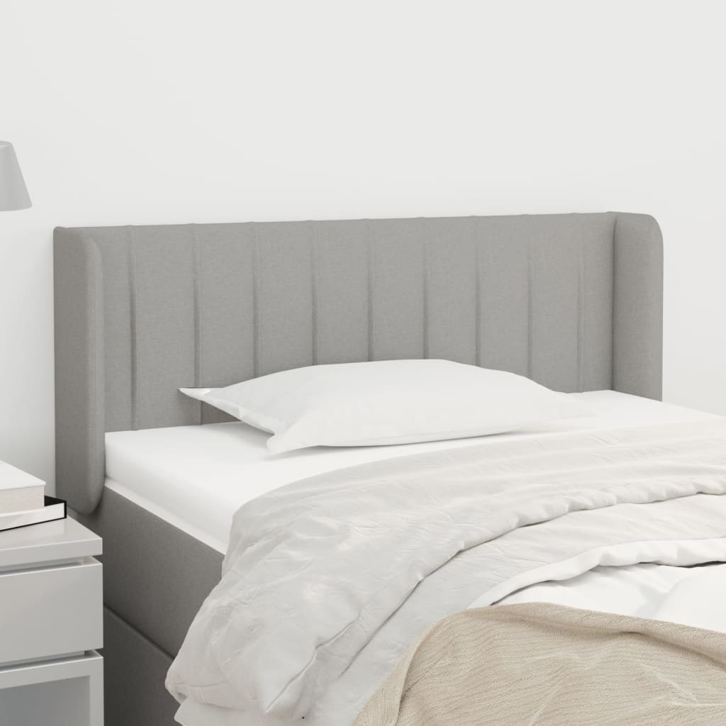 vidaXL Kopfteil mit Ohren Hellgrau 103x16x78/88 cm Stoff