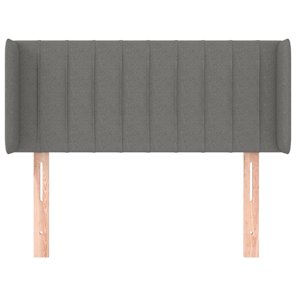 vidaXL Kopfteil mit Ohren Dunkelgrau 103x16x78/88 cm Stoff
