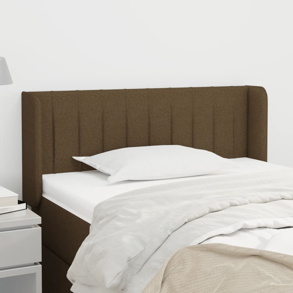 vidaXL Kopfteil mit Ohren Dunkelbraun 103x16x78/88 cm Stoff