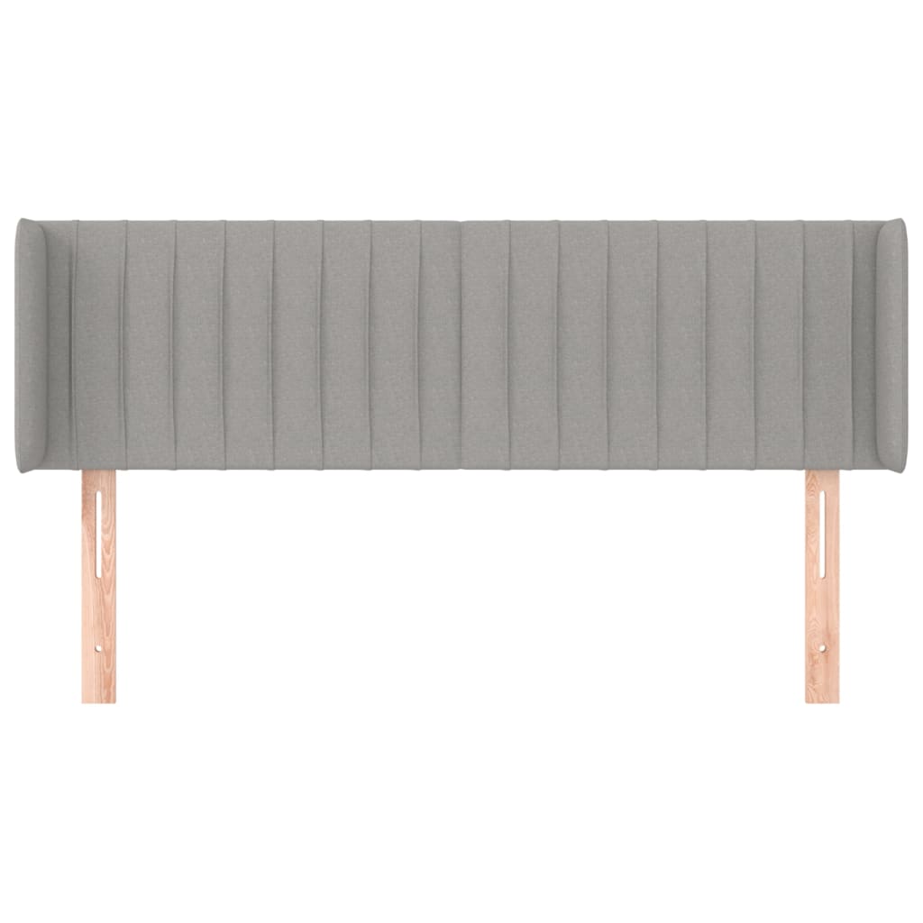 vidaXL Kopfteil mit Ohren Hellgrau 147x16x78/88 cm Stoff