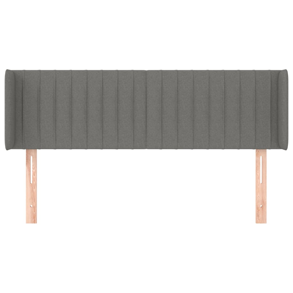 vidaXL Kopfteil mit Ohren Dunkelgrau 147x16x78/88 cm Stoff