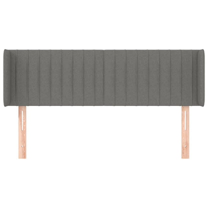 vidaXL Kopfteil mit Ohren Dunkelgrau 147x16x78/88 cm Stoff