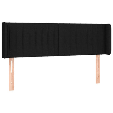 vidaXL Kopfteil mit Ohren Schwarz 147x16x78/88 cm Stoff