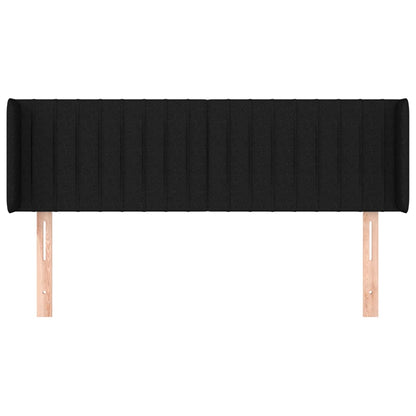 vidaXL Kopfteil mit Ohren Schwarz 147x16x78/88 cm Stoff