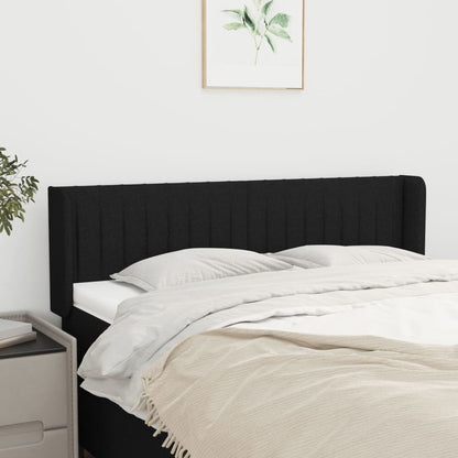 vidaXL Kopfteil mit Ohren Schwarz 147x16x78/88 cm Stoff