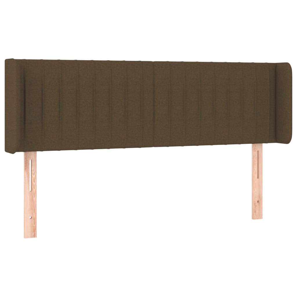 vidaXL Kopfteil mit Ohren Dunkelbraun 147x16x78/88 cm Stoff