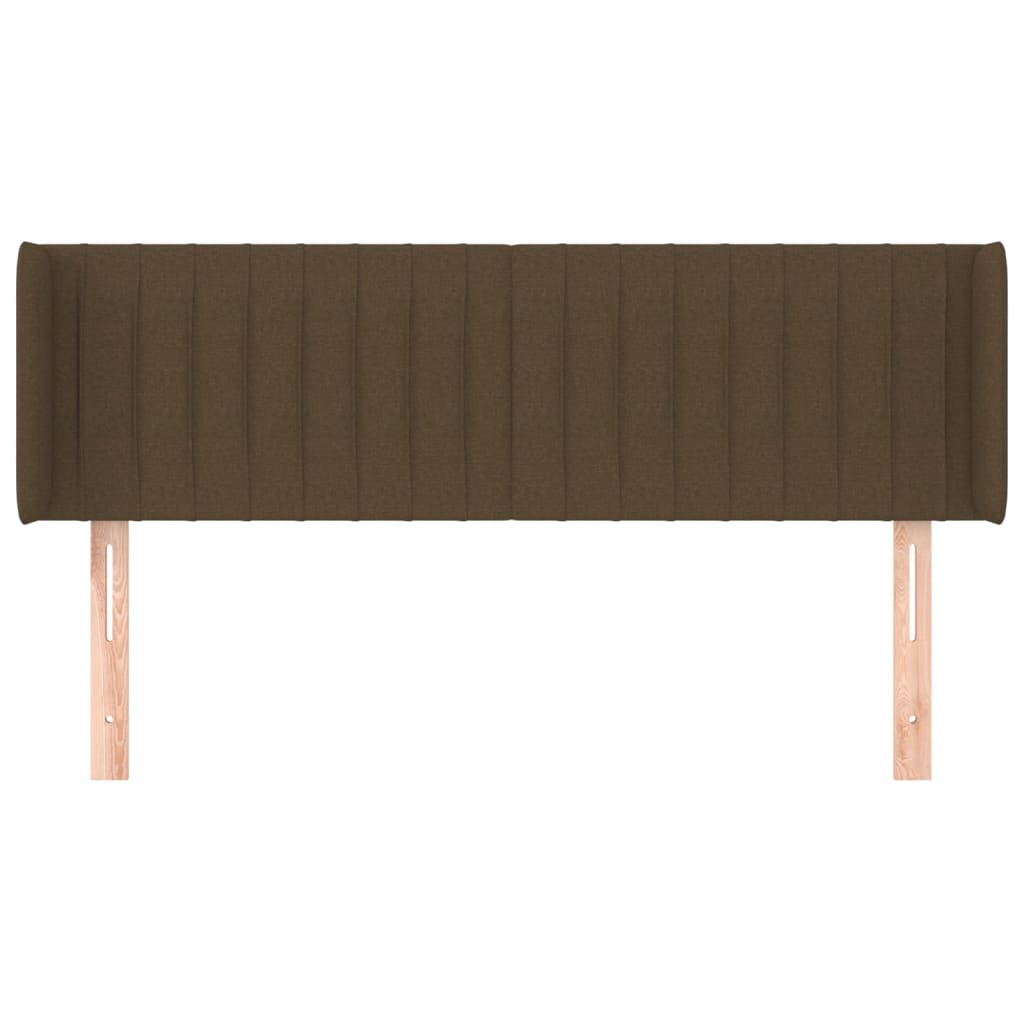 vidaXL Kopfteil mit Ohren Dunkelbraun 147x16x78/88 cm Stoff