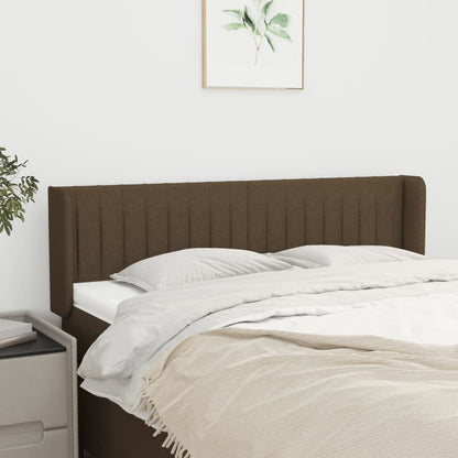 vidaXL Kopfteil mit Ohren Dunkelbraun 147x16x78/88 cm Stoff