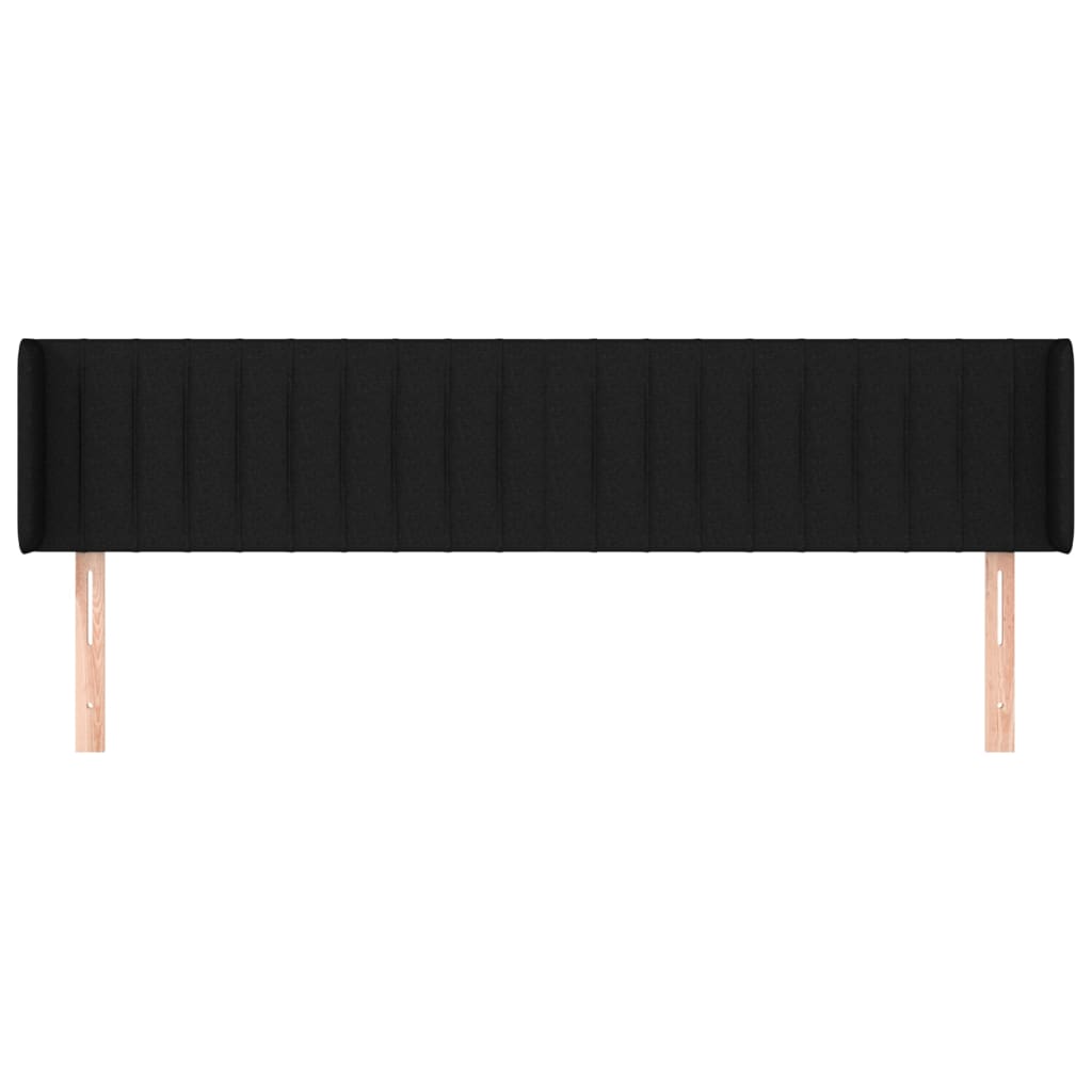 vidaXL Kopfteil mit Ohren Schwarz 163x16x78/88 cm Stoff