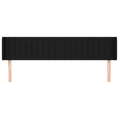 vidaXL Kopfteil mit Ohren Schwarz 163x16x78/88 cm Stoff