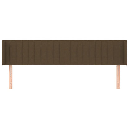 vidaXL Kopfteil mit Ohren Dunkelbraun 183x16x78/88 cm Stoff
