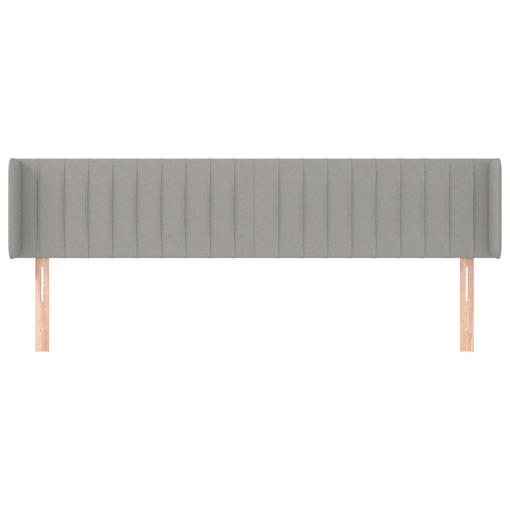 vidaXL Kopfteil mit Ohren Hellgrau 203x16x78/88 cm Stoff