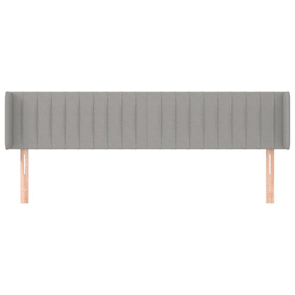vidaXL Kopfteil mit Ohren Hellgrau 203x16x78/88 cm Stoff