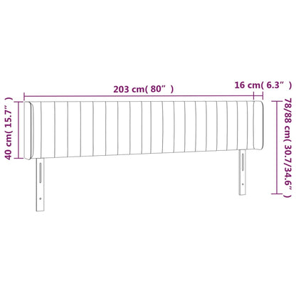 vidaXL Kopfteil mit Ohren Hellgrau 203x16x78/88 cm Stoff