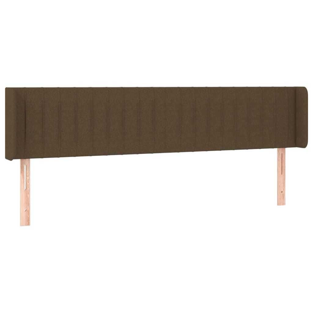 vidaXL Kopfteil mit Ohren Dunkelbraun 203x16x78/88 cm Stoff