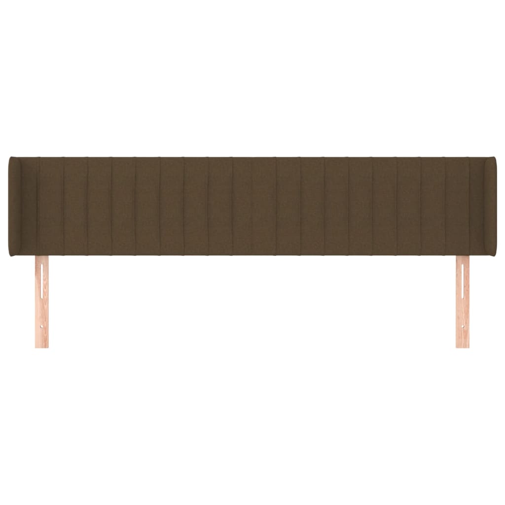 vidaXL Kopfteil mit Ohren Dunkelbraun 203x16x78/88 cm Stoff