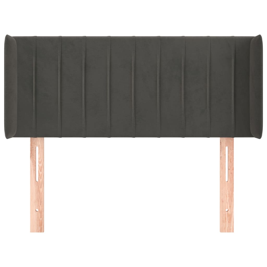 vidaXL Kopfteil mit Ohren Dunkelgrau 83x16x78/88 cm Samt
