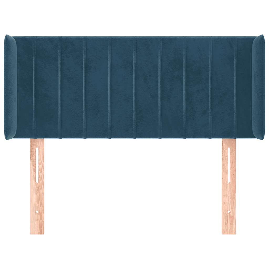 vidaXL Kopfteil mit Ohren Dunkelblau 83x16x78/88 cm Samt