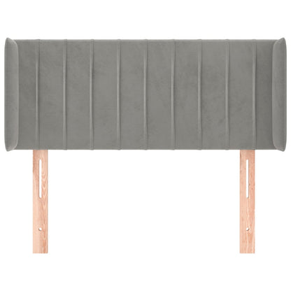 vidaXL Kopfteil mit Ohren Hellgrau 93x16x78/88 cm Samt