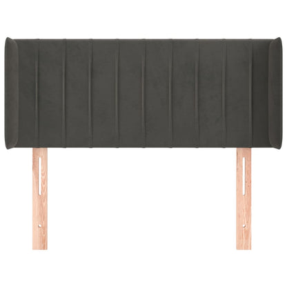 vidaXL Kopfteil mit Ohren Dunkelgrau 93x16x78/88 cm Samt