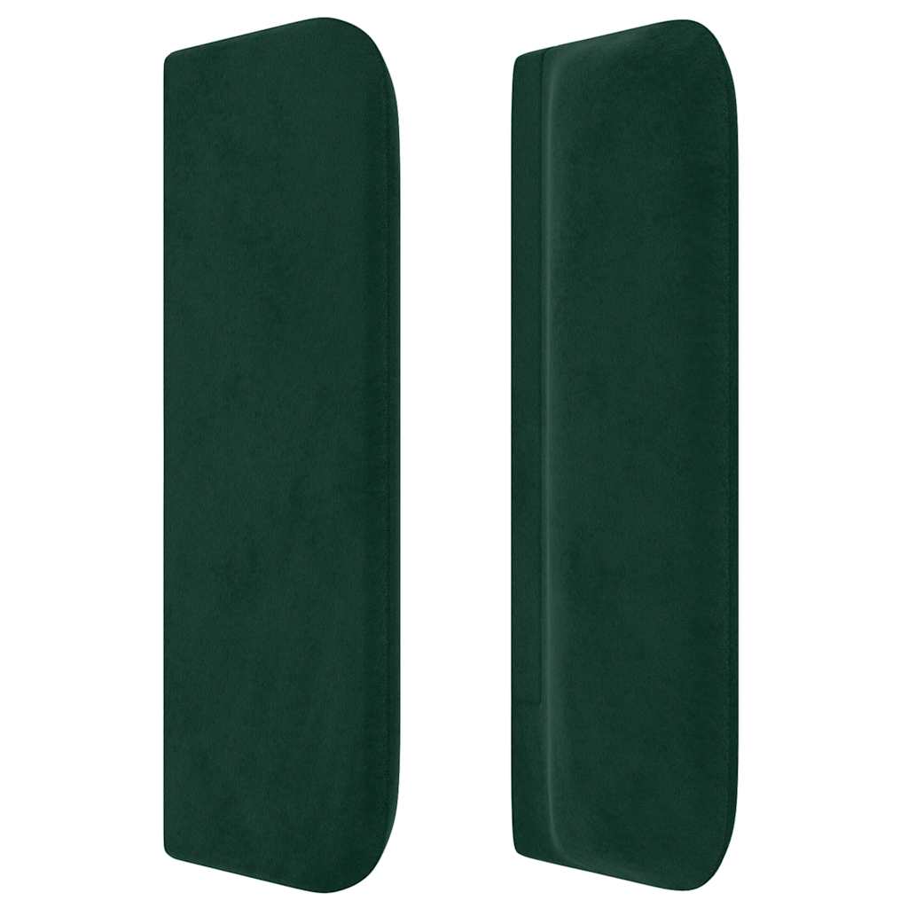 vidaXL Kopfteil mit Ohren Dunkelgrün 93x16x78/88 cm Samt