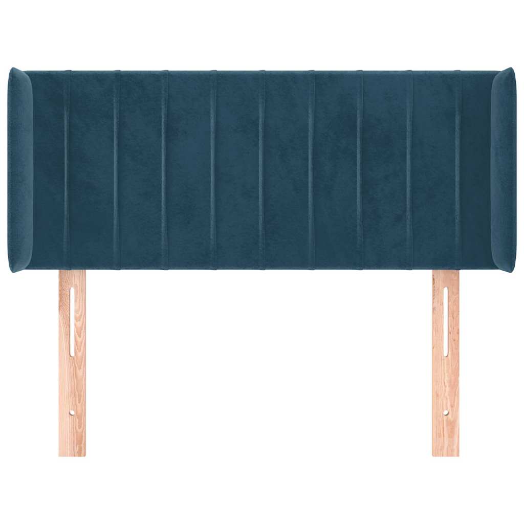 vidaXL Kopfteil mit Ohren Dunkelblau 93x16x78/88 cm Samt