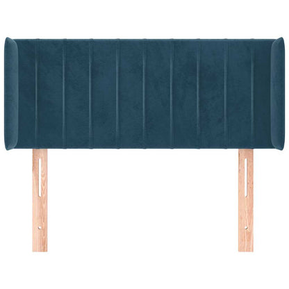 vidaXL Kopfteil mit Ohren Dunkelblau 93x16x78/88 cm Samt