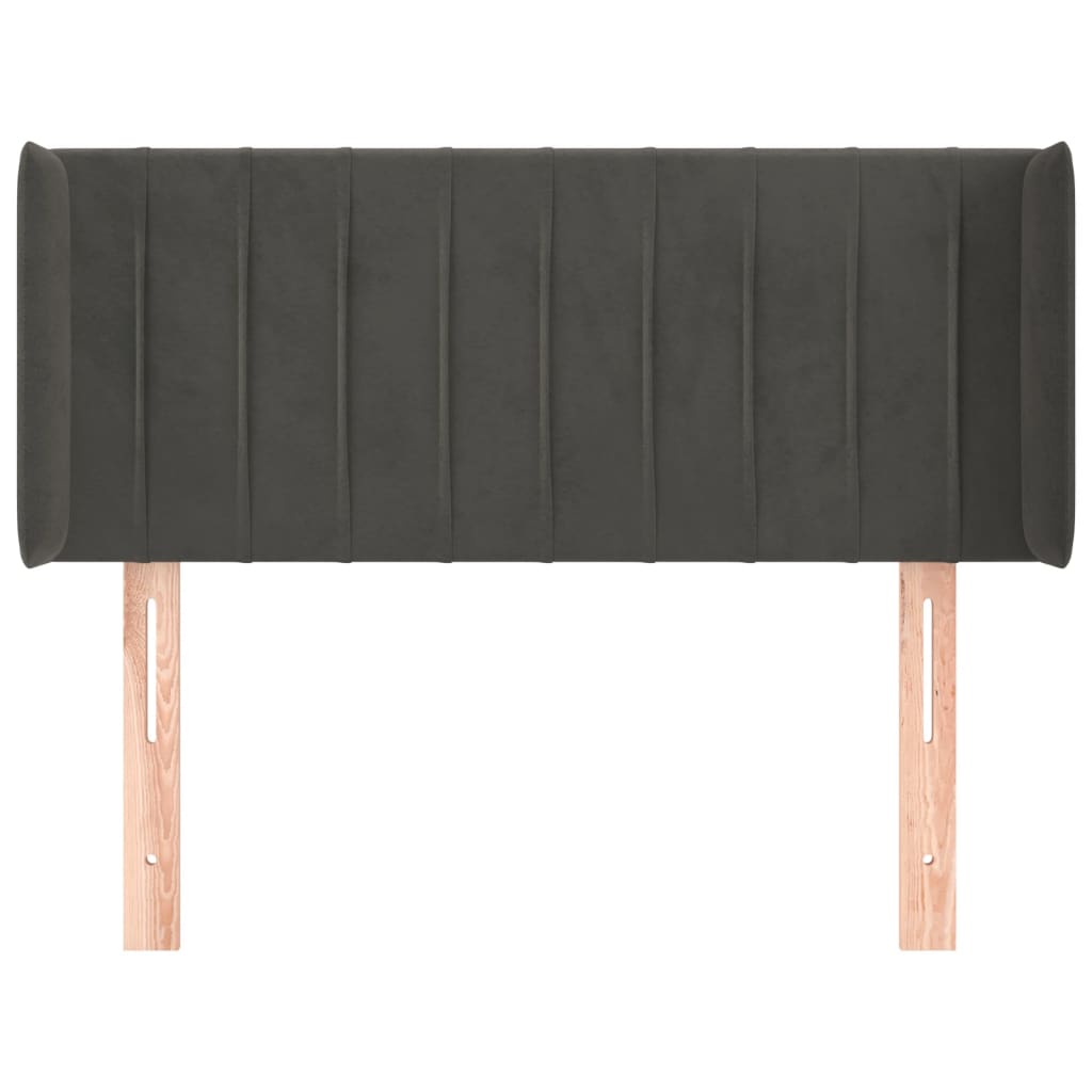 vidaXL Kopfteil mit Ohren Dunkelgrau 103x16x78/88 cm Samt