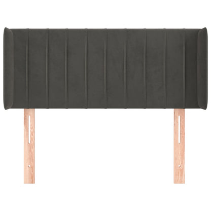 vidaXL Kopfteil mit Ohren Dunkelgrau 103x16x78/88 cm Samt