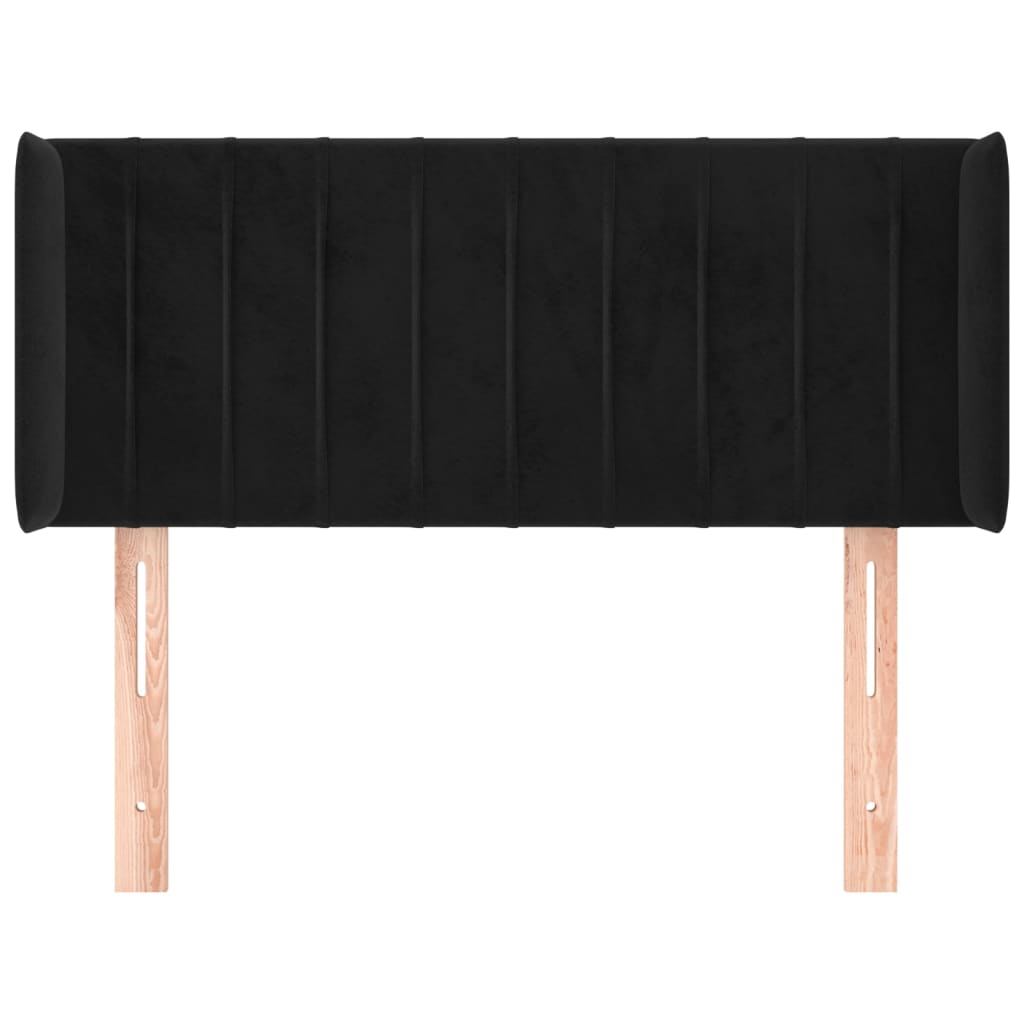 vidaXL Kopfteil mit Ohren Schwarz 103x16x78/88 cm Samt