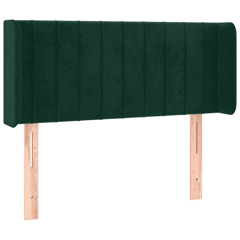 vidaXL Kopfteil mit Ohren Dunkelgrün 103x16x78/88 cm Samt