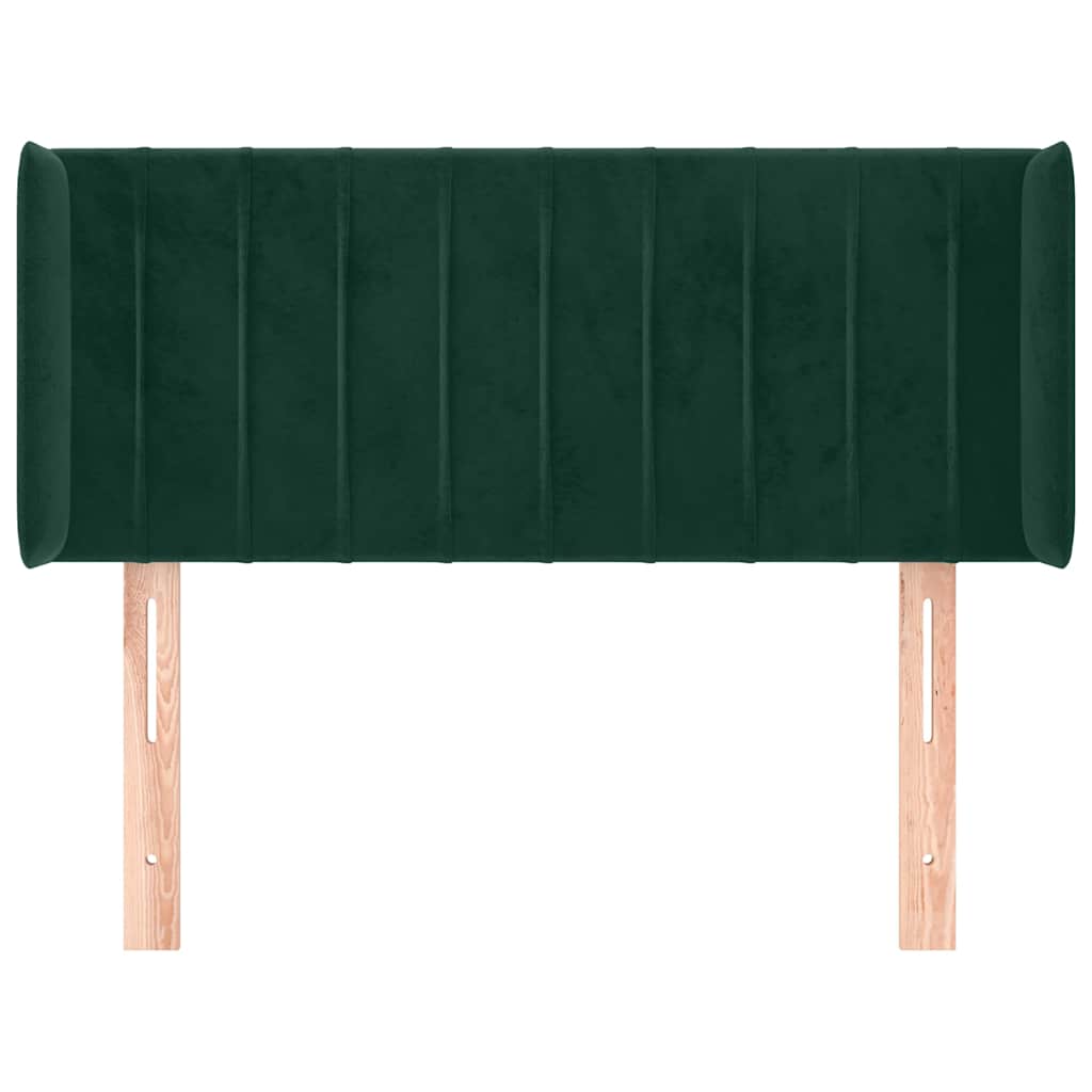 vidaXL Kopfteil mit Ohren Dunkelgrün 103x16x78/88 cm Samt