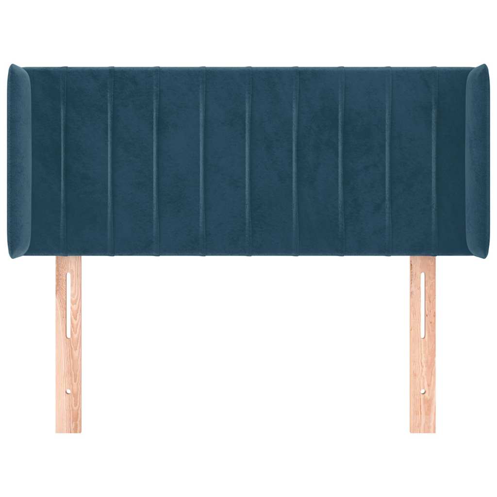 vidaXL Kopfteil mit Ohren Dunkelblau 103x16x78/88 cm Samt