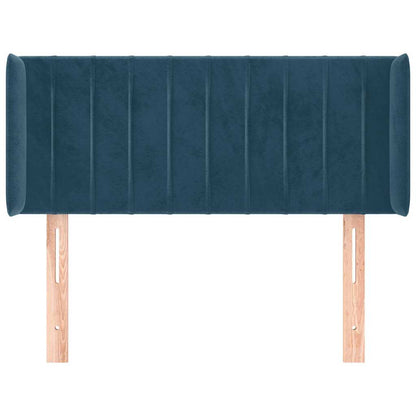 vidaXL Kopfteil mit Ohren Dunkelblau 103x16x78/88 cm Samt