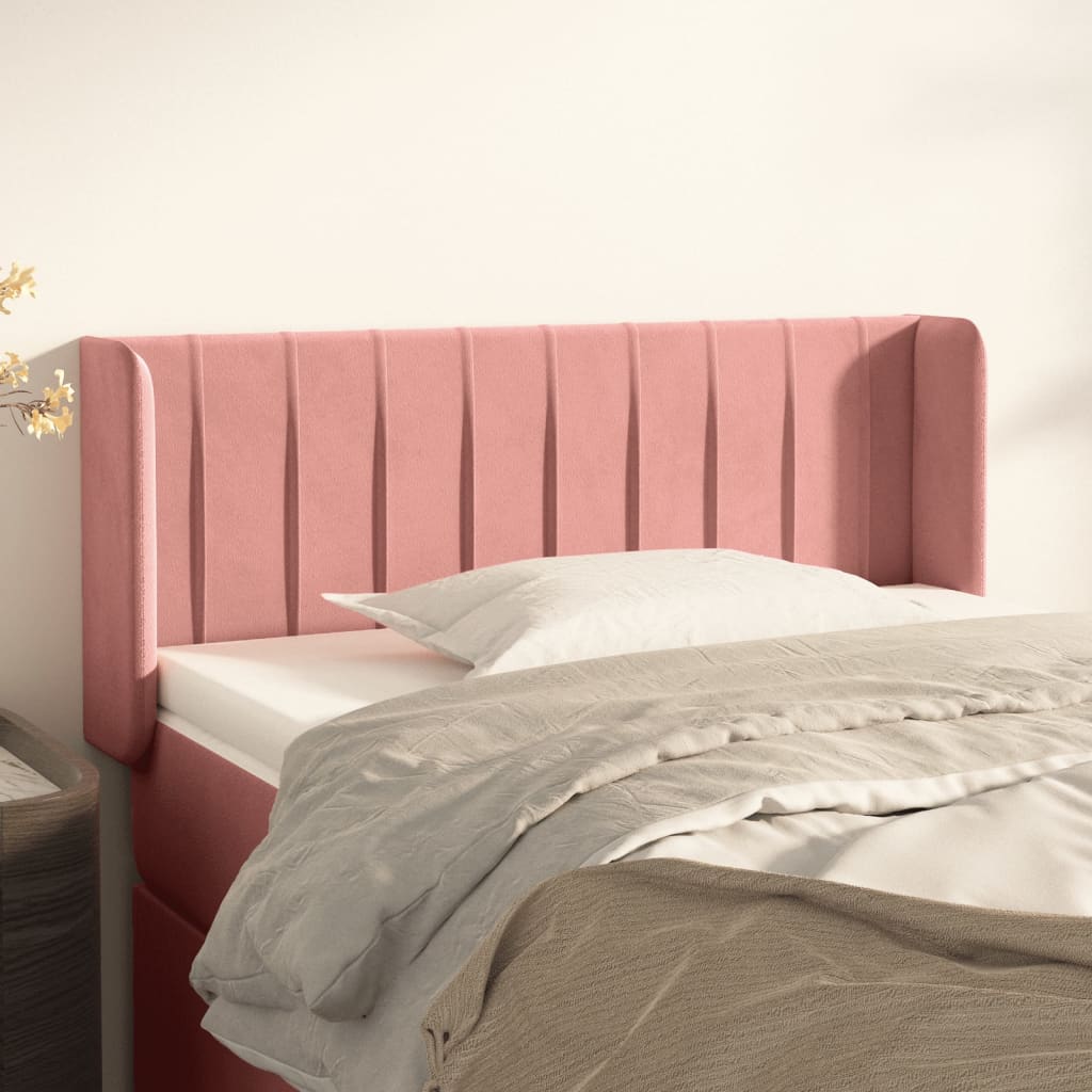 vidaXL Kopfteil mit Ohren Rosa 103x16x78/88 cm Samt