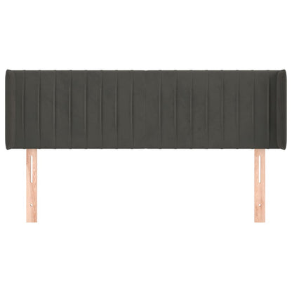 vidaXL Kopfteil mit Ohren Dunkelgrau 147x16x78/88 cm Samt