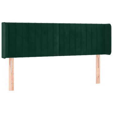 vidaXL Kopfteil mit Ohren Dunkelgrün 147x16x78/88 cm Samt