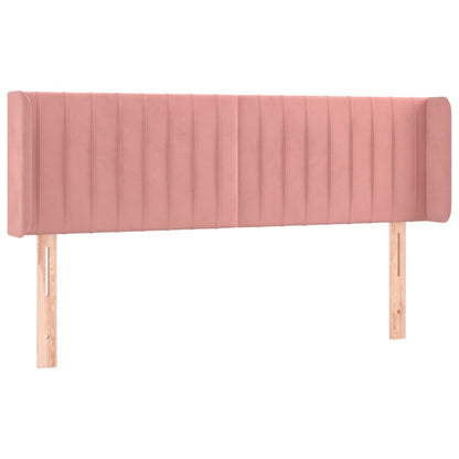 vidaXL Kopfteil mit Ohren Rosa 147x16x78/88 cm Samt
