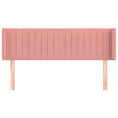 vidaXL Kopfteil mit Ohren Rosa 147x16x78/88 cm Samt