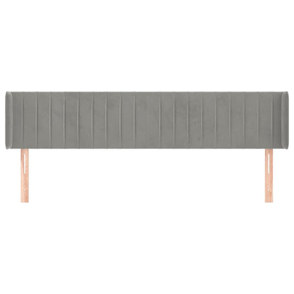 vidaXL Kopfteil mit Ohren Hellgrau 163x16x78/88 cm Samt