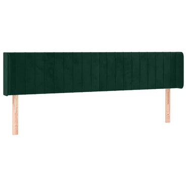 vidaXL Kopfteil mit Ohren Dunkelgrün 163x16x78/88 cm Samt
