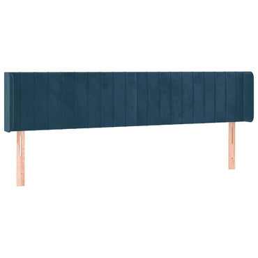 vidaXL Kopfteil mit Ohren Dunkelblau 163x16x78/88 cm Samt