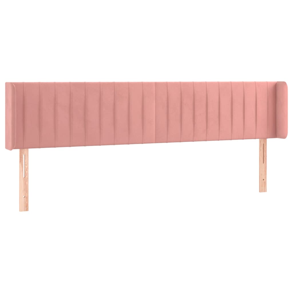 vidaXL Kopfteil mit Ohren Rosa 163x16x78/88 cm Samt