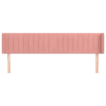 vidaXL Kopfteil mit Ohren Rosa 163x16x78/88 cm Samt