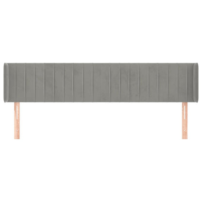 vidaXL Kopfteil mit Ohren Hellgrau 183x16x78/88 cm Samt
