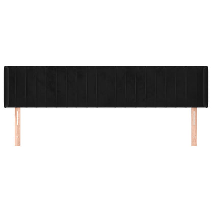 vidaXL Kopfteil mit Ohren Schwarz 183x16x78/88 cm Samt