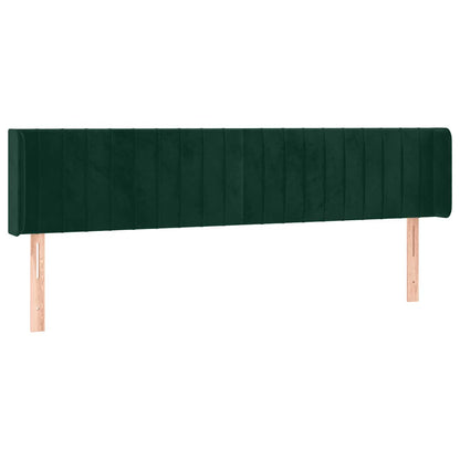 vidaXL Kopfteil mit Ohren Dunkelgrün 183x16x78/88 cm Samt