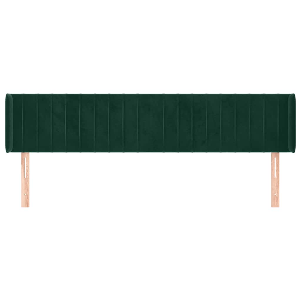 vidaXL Kopfteil mit Ohren Dunkelgrün 183x16x78/88 cm Samt