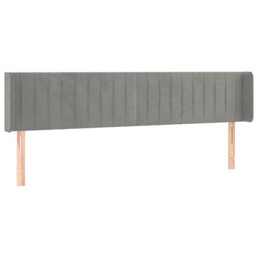 vidaXL Kopfteil mit Ohren Hellgrau 203x16x78/88 cm Samt